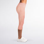 Pink Pig Tail Print Women's Capri Leggings
