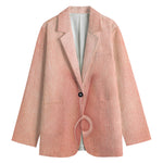 Pink Pig Tail Print Women's Cotton Blazer