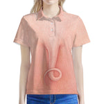 Pink Pig Tail Print Women's Polo Shirt