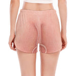 Pink Pig Tail Print Women's Split Running Shorts