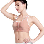Pink Pig Tail Print Women's Sports Bra