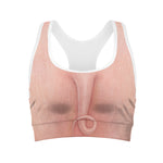 Pink Pig Tail Print Women's Sports Bra