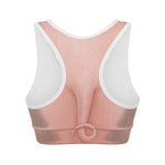 Pink Pig Tail Print Women's Sports Bra