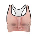 Pink Pig Tail Print Women's Sports Bra
