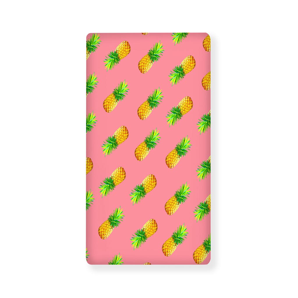 Pink Pineapple Pattern Print Baby Crib Sheet