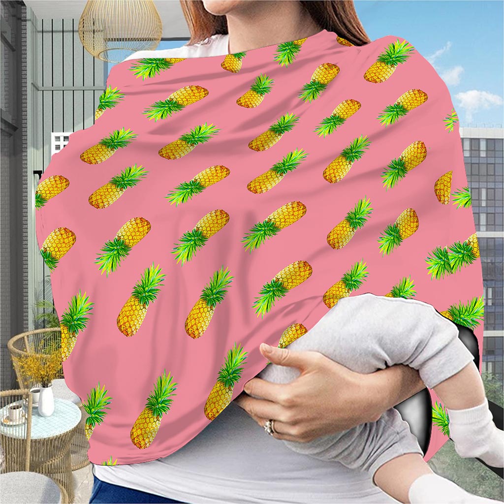 Pink Pineapple Pattern Print Baby Seat Cover