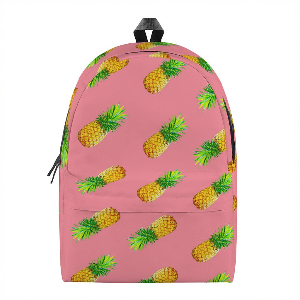Pink Pineapple Pattern Print Backpack