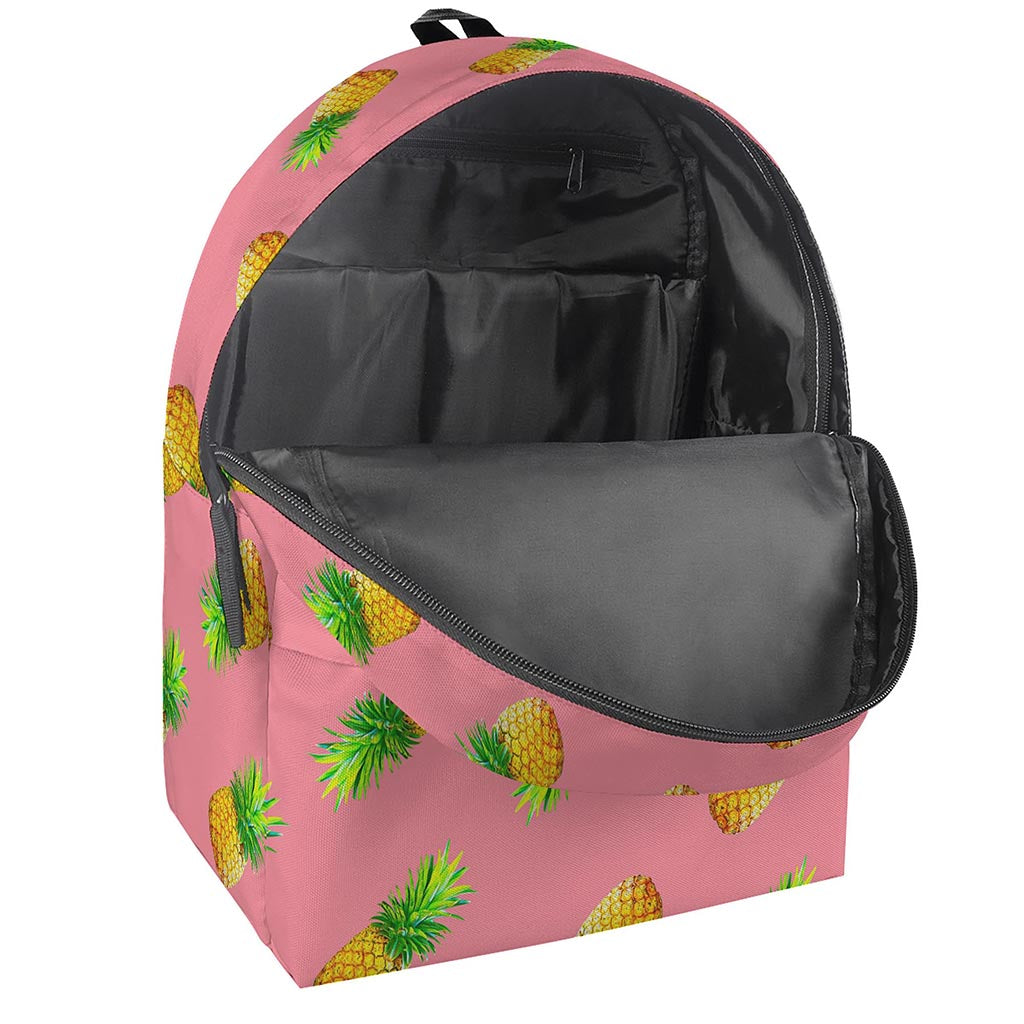 Pink Pineapple Pattern Print Backpack