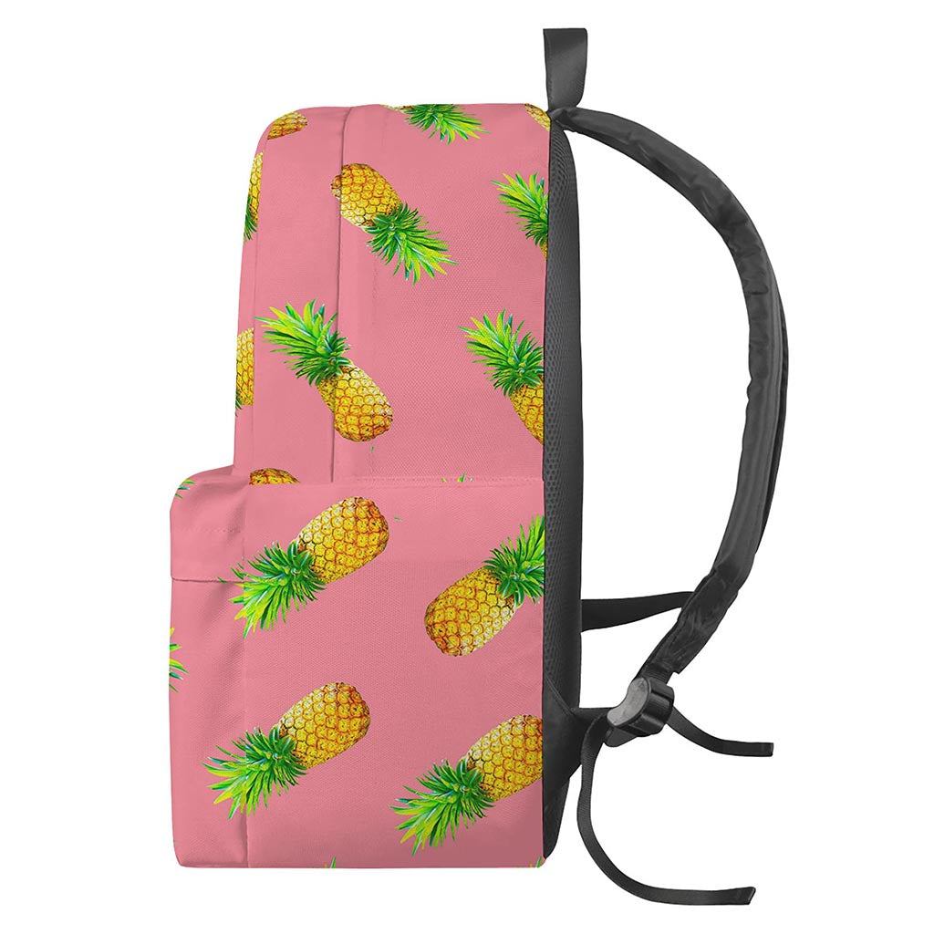 Pink Pineapple Pattern Print Backpack
