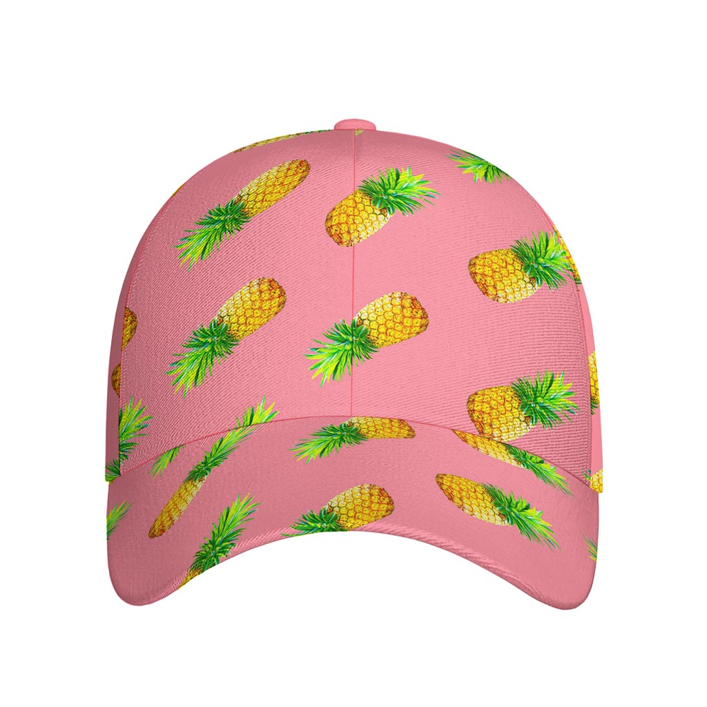 Pink Pineapple Pattern Print Baseball Cap