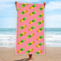 Pink Pineapple Pattern Print Beach Towel