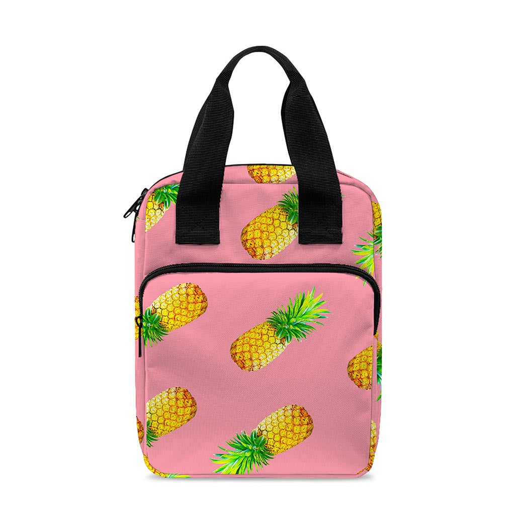 Pink Pineapple Pattern Print Bible Tote Bag