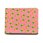 Pink Pineapple Pattern Print Bifold Wallet