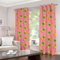Pink Pineapple Pattern Print Dimout Grommet Curtains