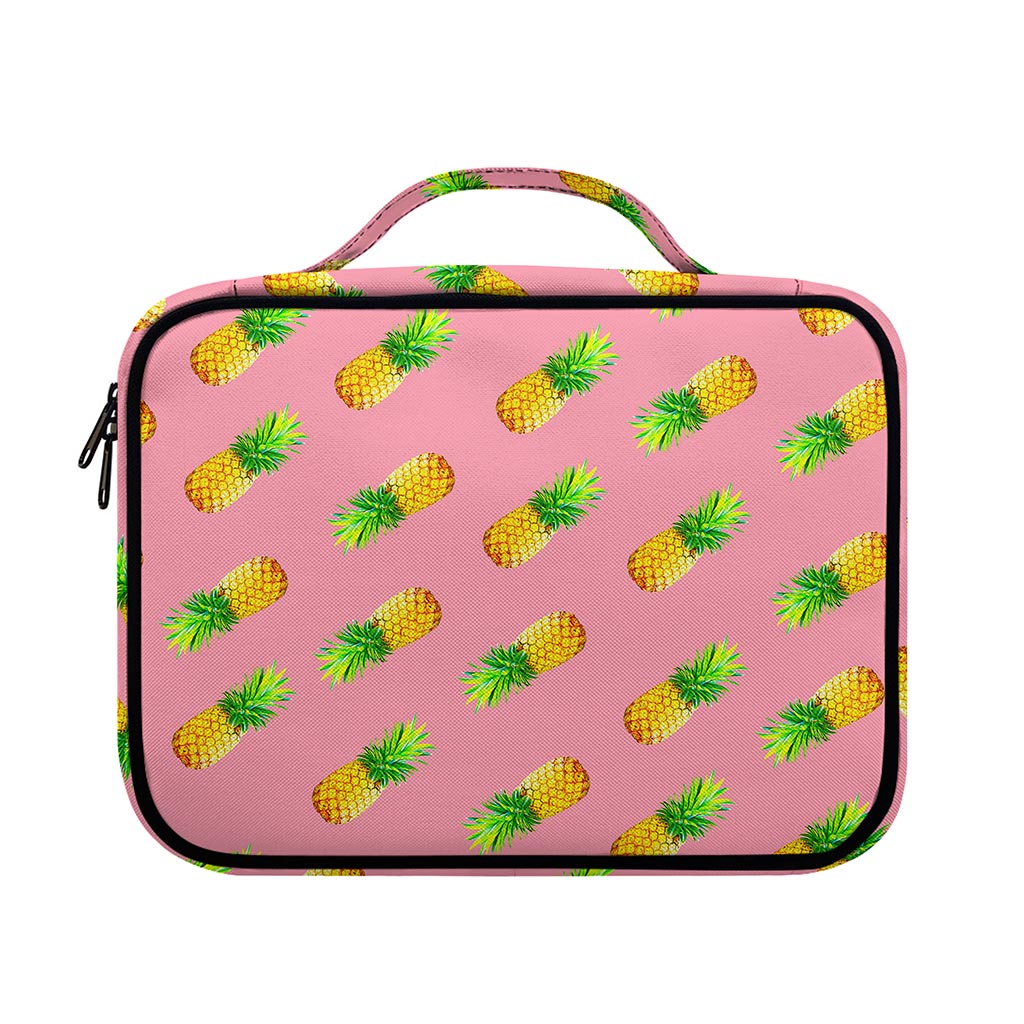 Pink Pineapple Pattern Print Briefcase Bible Bag