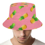 Pink Pineapple Pattern Print Bucket Hat