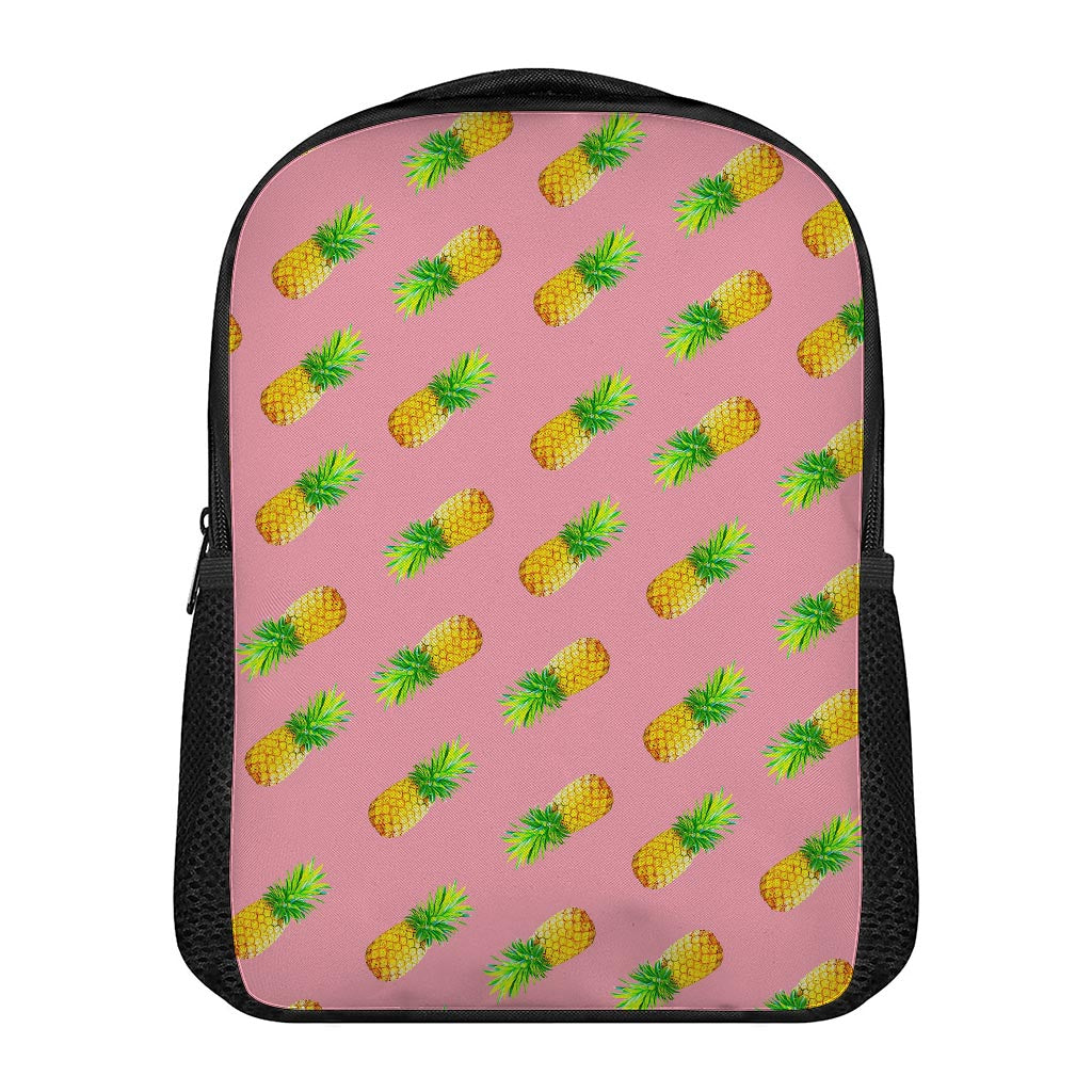 Pink Pineapple Pattern Print Casual Backpack