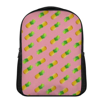 Pink Pineapple Pattern Print Casual Backpack