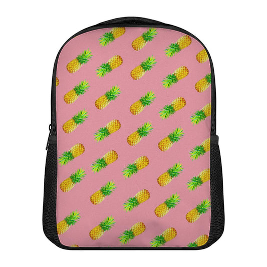 Pink Pineapple Pattern Print Casual Backpack
