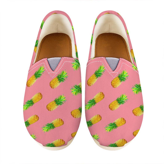 Pink Pineapple Pattern Print Casual Shoes