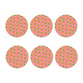 Pink Pineapple Pattern Print Coaster Set