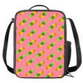 Pink Pineapple Pattern Print Crossbody Lunch Bag