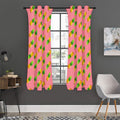 Pink Pineapple Pattern Print Grommet Curtain Panels