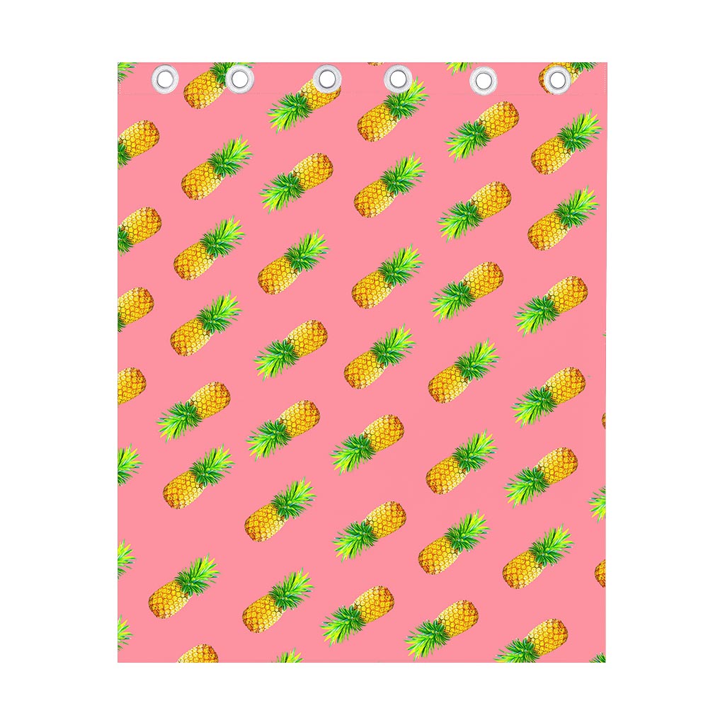 Pink Pineapple Pattern Print Curtain