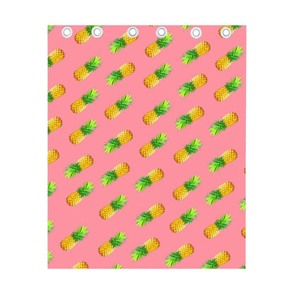Pink Pineapple Pattern Print Curtain