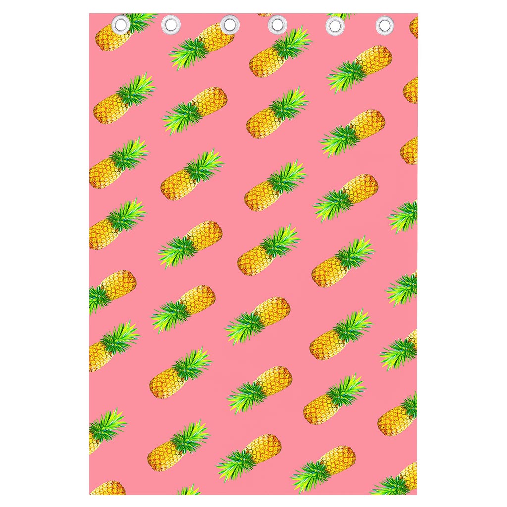 Pink Pineapple Pattern Print Curtain