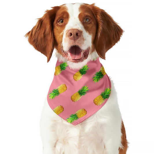 Pink Pineapple Pattern Print Dog Bandana
