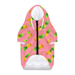 Pink Pineapple Pattern Print Dog Zip Up Hoodie