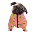Pink Pineapple Pattern Print Dog Zip Up Jacket