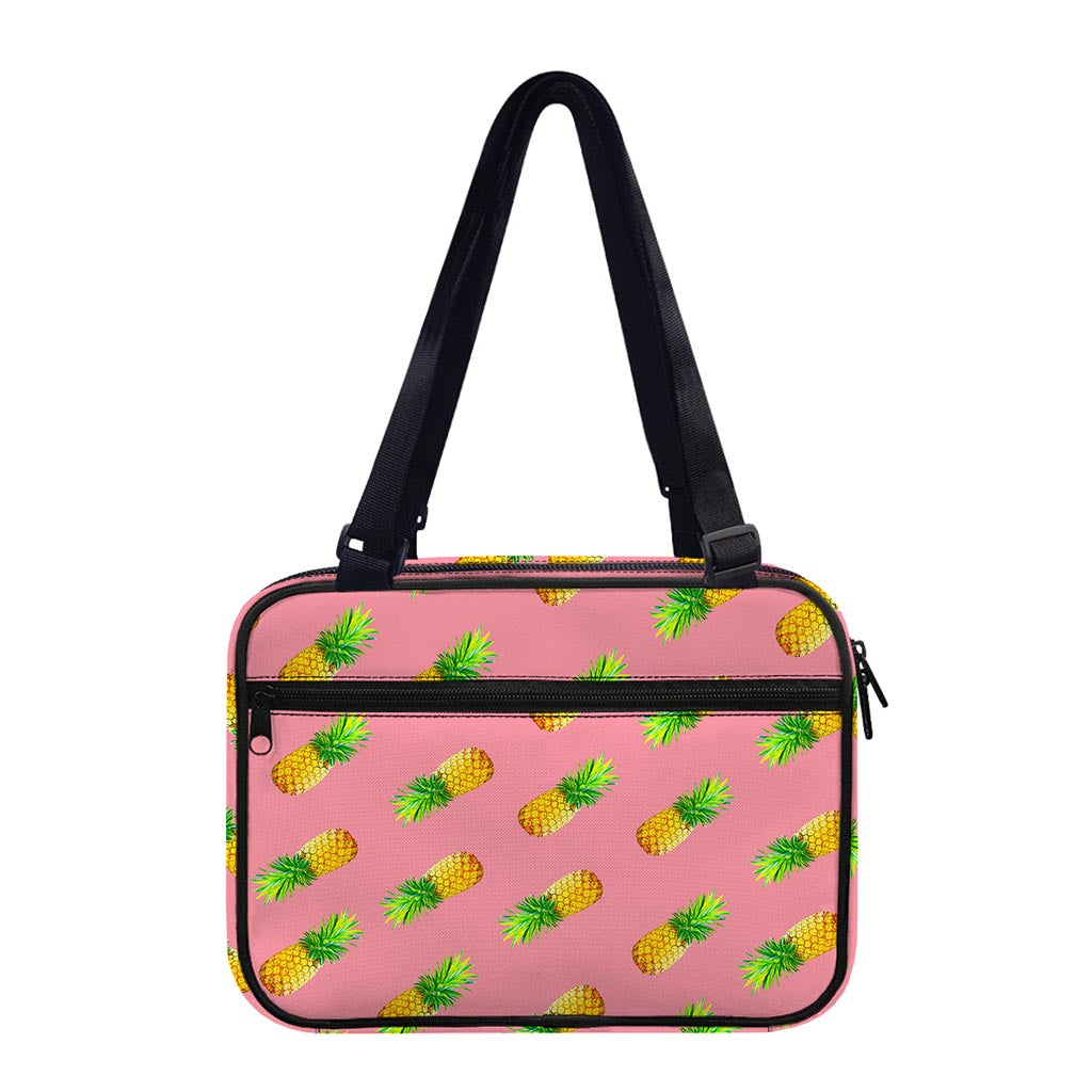 Pink Pineapple Pattern Print Double Strap Bible Bag