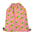 Pink Pineapple Pattern Print Drawstring Bag