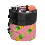 Pink Pineapple Pattern Print Drawstring Makeup Bag