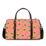 Pink Pineapple Pattern Print Duffle Bag
