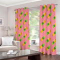 Pink Pineapple Pattern Print Extra Wide Grommet Curtains
