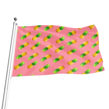 Pink Pineapple Pattern Print Flag