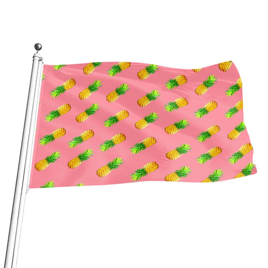 Pink Pineapple Pattern Print Flag