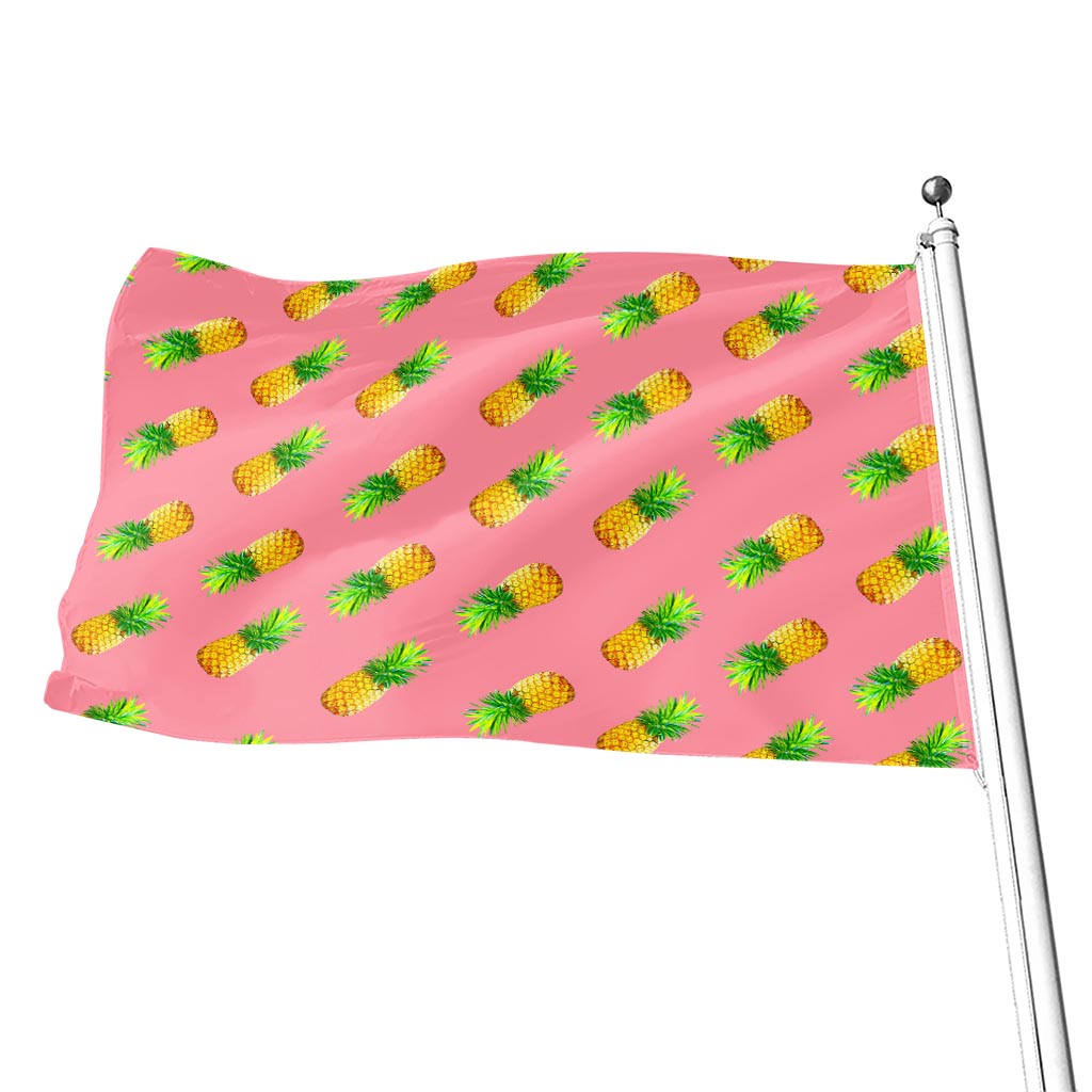 Pink Pineapple Pattern Print Flag