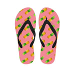 Pink Pineapple Pattern Print Flip Flops