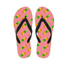 Pink Pineapple Pattern Print Flip Flops