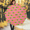 Pink Pineapple Pattern Print Foldable Umbrella