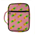 Pink Pineapple Pattern Print Front Pocket Bible Bag
