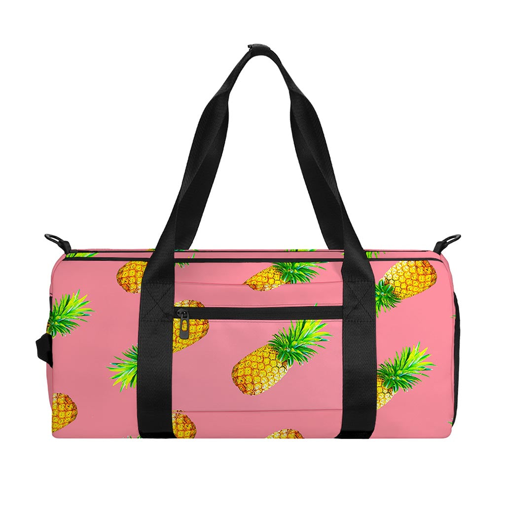 Pink Pineapple Pattern Print Gym Bag