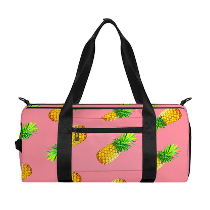 Pink Pineapple Pattern Print Gym Bag