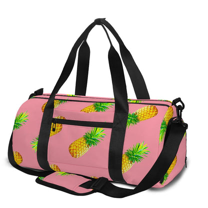 Pink Pineapple Pattern Print Gym Bag