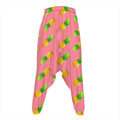 Pink Pineapple Pattern Print Hammer Pants