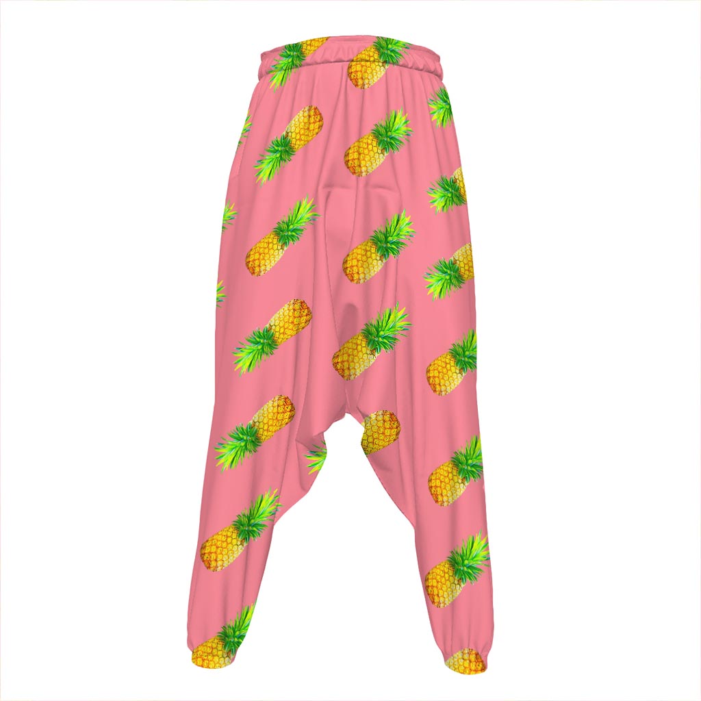 Pink Pineapple Pattern Print Hammer Pants
